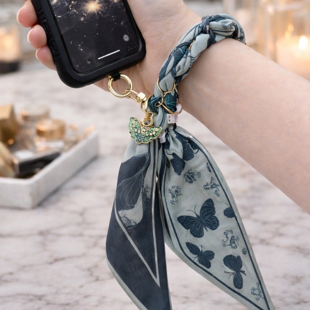 Scarf Wristlet Phone Strap Charm Chain Keychain
